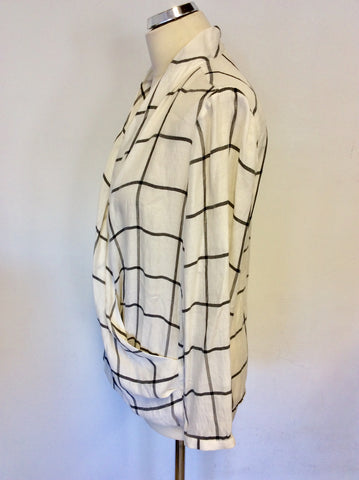 MINT VELVET BLACK & WHITE CROSS OVER SHIRT/TOP SIZE 12