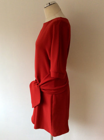 WHISTLES RED SHORT SLEEVE TIE FRONT DRESS SIZE 12