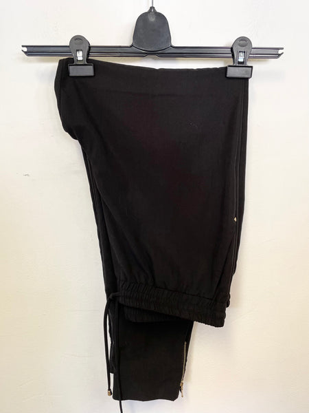 PHASE EIGHT BLACK ELASTICATED WAIST TAPERED LEG TROUSERS SIZE 12