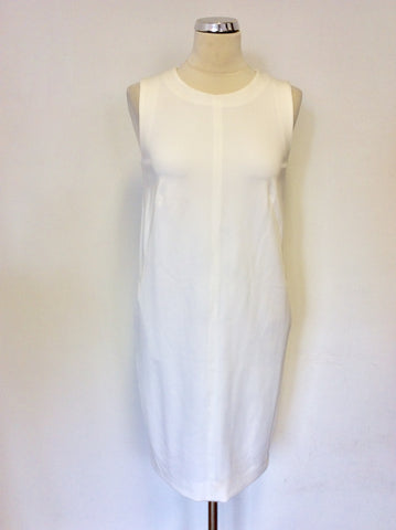 MARCCAIN WHITE SLEEVELESS SHIFT DRESS SIZE N2 UK 12