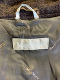MAX MARA DARK BROWN ALPACA & WOOL BLEND LONG COAT SIZE 14