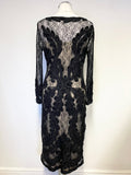PHASE EIGHT BLACK LACE OVER CREAM SPECIAL OCCASION  PENCIL DRESS SIZE 14