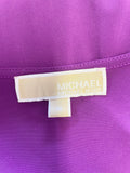 MICHAEL KORS MAGENTA SLEEVELESS DRAPED ZIP SIDE ASYMMETRIC HEM  DRESS SIZE M