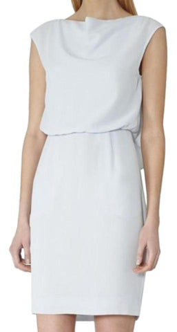 REISS MONICA iCE BLUE BACK BOW DETAILED SLEEVELESS OCCASION DRESS SIZE 8