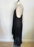 MINT VELVET BLACK & SILVER TRIM LOOSE FIT STRAPPY DRESS SIZE 12