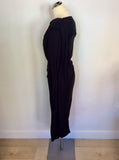 ALL SAINTS PATRIZ BLACK DRAPED LONG SLEEVE DRESS SIZE 10