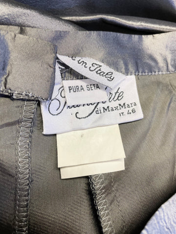 PIANOFORTE BY MAX MARA SILK PEWTER LONG EVENING SKIRT SIZE 10