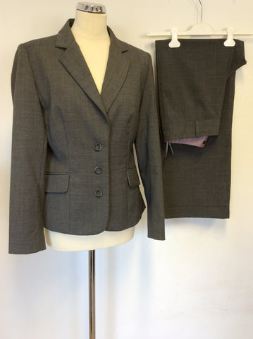 LAURA ASHLEY GREY WOOL BLEND TROUSER SUIT SIZE 12/14