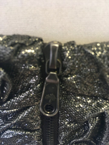 MULBERRY PEWTER METALLIC SLEEVELESS BODICE SILK LINED TOP SIZE 10