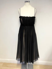 UNBRANDED BLACK MESH OVER CREAM LACED BODICE PARTY/COCKTAIL DRESS SIZE 8