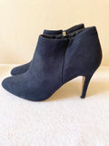 BRAND NEW CARVELA NAVY BLUE FAUX SUEDE ZIP FASTEN ANKLE BOOTS SIZE 5/38