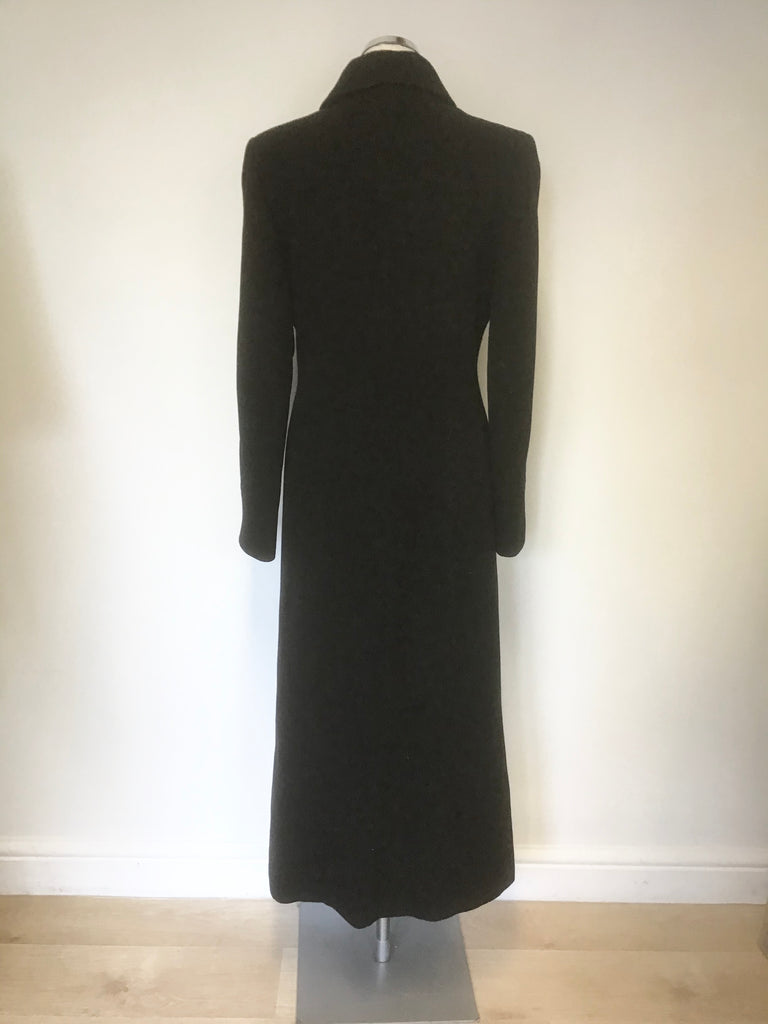 AUSTIN REED BLACK VIRGIN WOOl & CASHMERE BEND FULL LENGTH COAT SIZE 10 ...