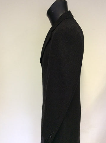 BURBERRY’S CHARCOAL WOOL CLASSIC FORMAL COAT SIZE 38