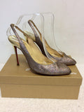 CHRISTIAN LOUBOUTIN MULTI COLOURED GLITTER SLINGBACK HEELS SIZE 7/40