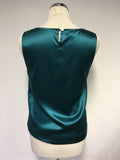 HOBBS EMERALD GREEN SILK SLEEVELESS TOP SIZE 10
