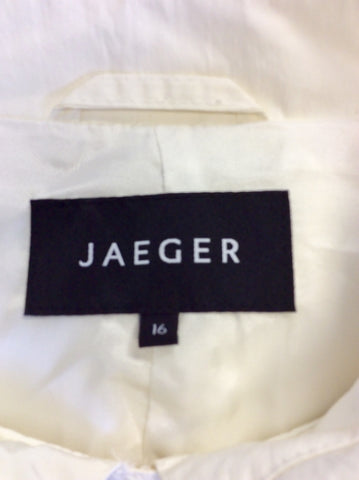 JAEGER WHITE BELTED TRENCH COAT/ MAC SIZE 16