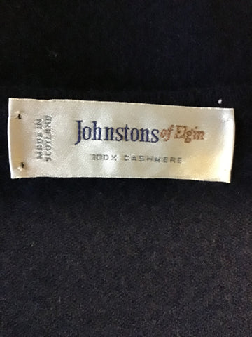 JOHNSTONS OF ELGIN NAVY BLUE 100% CASHMERE V NECK JUMPER SIZE 40” UK XL