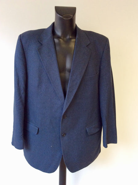 DAKS SIGNATURE BLUE WEAVE PURE SILK TAILORED JACKET SIZE 48