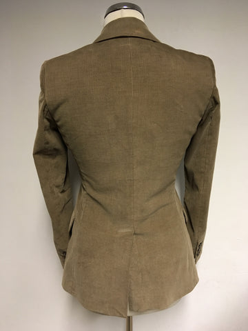 REISS ANGELO LIGHT BROWN CORDUROY FITTED JACKET SIZE XS