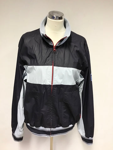 PAUL SMITH SPORT NAVY & LIGHT BLUE ZIP UP BOMBER JACKET SIZE XL