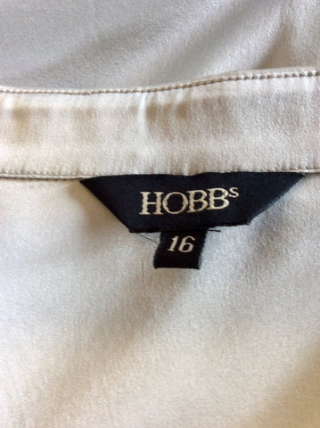 HOBBS SILVER GREY SILK BLOUSE SIZE 16