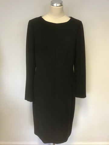 HOBBS BLACK LONG SLEEVE SHIFT DRESS SIZE 14