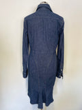 POLO RALPH LAUREN BLUE DENIM LONG SLEEVE BUTTON FRONT DRESS SIZE 4 UK 8