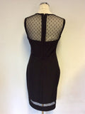 MICHELLE KEEGAN FOR LIPSY BLACK SHEER TOP PENCIL DRESS SIZE 16