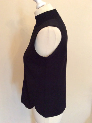 BRAND NEW KAREN MILLEN BLACK SHEER TOP SLEEVELESS JUMPER SIZE 4 UK 14