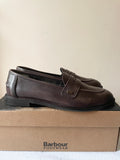 BRAND NEW IN BOX BARBOUR BROWN LEATHER LOAFERS SIZE 6 EUR 39/40