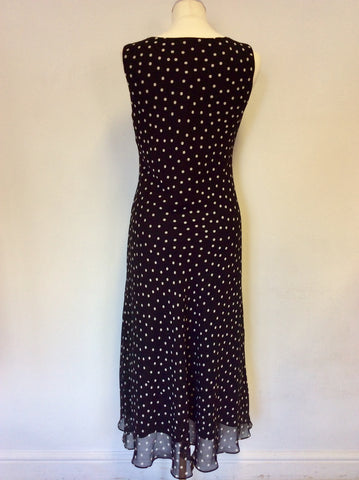 BRAND NEW COUNTRY CASUALS BLACK & WHITE SPOT SILK DRESS SIZE 10