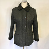 BARBOUR BLACK COTTON POLARQUILT JACKET SIZE 10