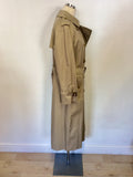 BURBERRY BEIGE LONG MAC/TRENCH COAT SIZE 14 LONG