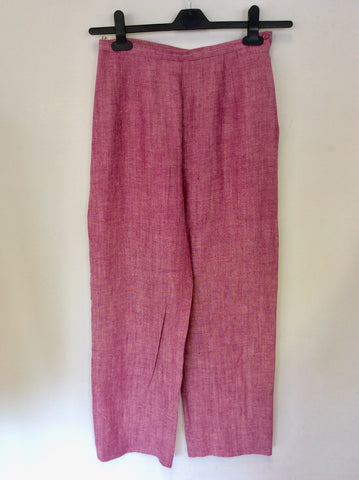 MINUET PINK LINEN JACKET & TROUSER SUIT SIZE 10/12