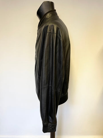 KAPRAUN BLACK LEATHER LIGHTWEIGHT BOMBER JACKET SIZE XL