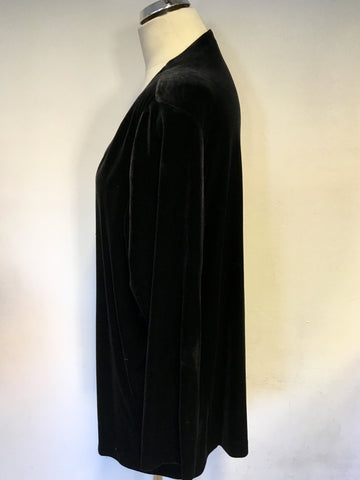 SPIRITO DI ARTIGIANO BLACK VELVET LONGLINE JACKET SIZE 20