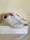 WHISTLES KOKI WHITE LEATHER TRAINERS SIZE UK 7/40
