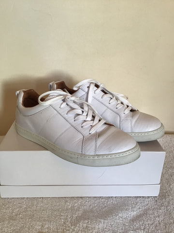 WHISTLES KOKI WHITE LEATHER TRAINERS SIZE UK 7/40