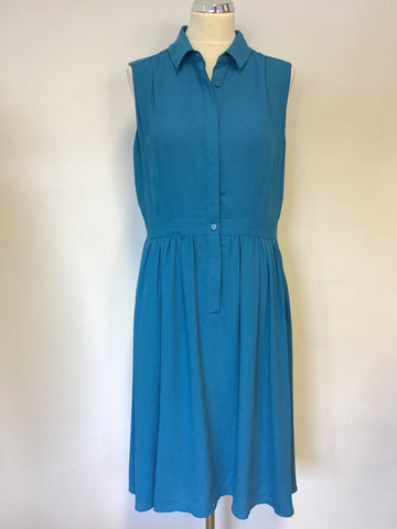 HOBBS TURQUOISE SLEEVELESS DRESS SIZE 14