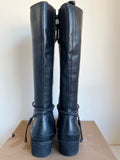 UGG AUSTRALIA BLACK LEATHER KNEE LENGTH BOOTS SIZE UK 7.5 /40