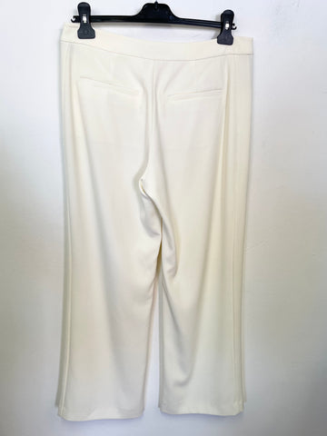 JAEGER CREAM LINED STRAIGHT LEG FORMAL TROUSERS SIZE 10