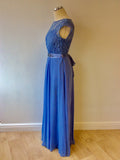 COAST CORNFLOWER BLUE LACE LONG SPECIAL OCCASION/EVENING DRESS SIZE 8