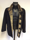 JAEGER BLACK SHEARLING JACKET SIZE M