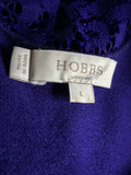 HOBBS ROYAL BLUE LACE TRIM CARDIGAN SIZE L