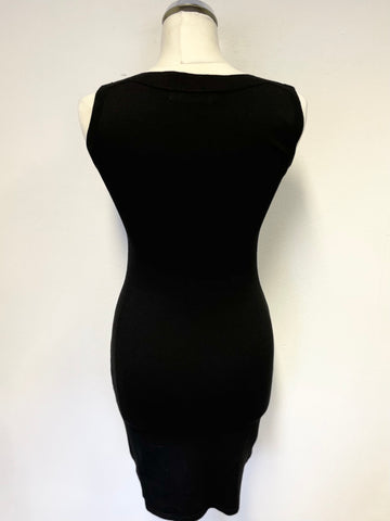 KAREN MILLEN BLACK SLEEVELESS BODYCON DRESS SIZE 2 UK 10