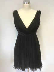 GANT BLACK SILK SLEEVELESS FIT & FLARE DRESS SIZE 12