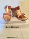 BRAND NEW RUSSELL & BROMLEY BELLABELLA OLD PINK METALLIC WEDGE HEEL MULE SANDALS SIZE 7/40