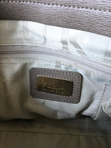 FURLA TAUPE COATED LEATHER TOTE BAG WITH DETACHABLE SHOULDER STRAP