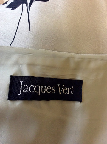JACQUES VERT BLACK & SILVER GREY FLORAL PRINT DRESS & BOLERO JACKET SIZE 14