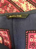 MASSIMO DUTTI 100% SILK MULTI COLOURED PRINT TUNIC TOP/ MINI DRESS SIZE UK 12